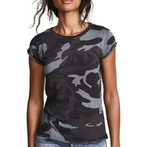 We The Free Tops - We The Free Clare Camo Tee Shirt Black Gray Cotton Blend SS sz XXS GUC!